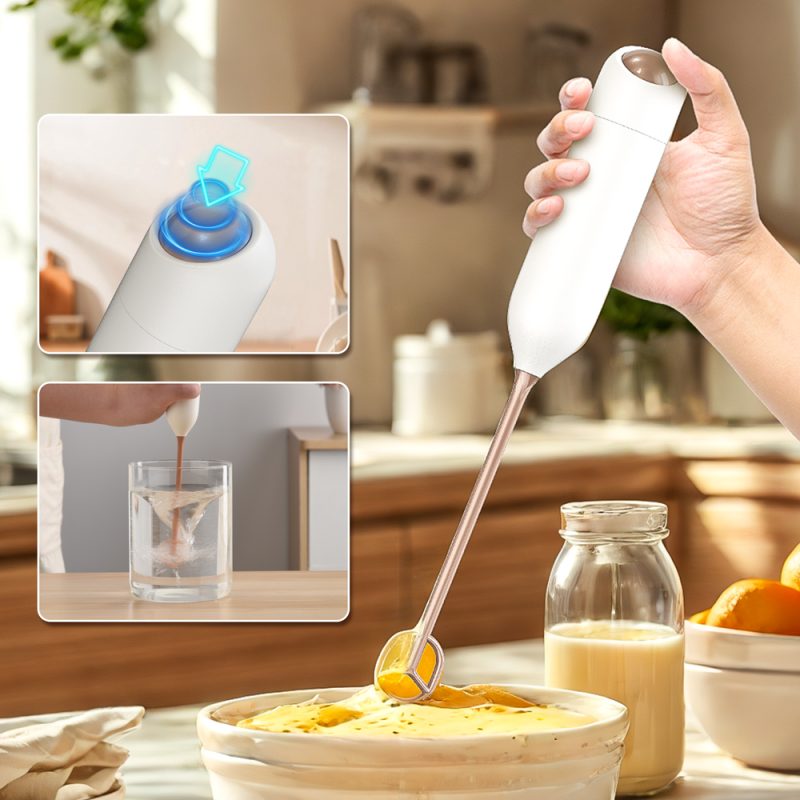 KJBQ-21J KLT Alkaline Battery Electric Milk Frother Food Automatic Milk Forther Coffee Foamer Mixer Mixer Coffee Kitchen with Base - Image 4