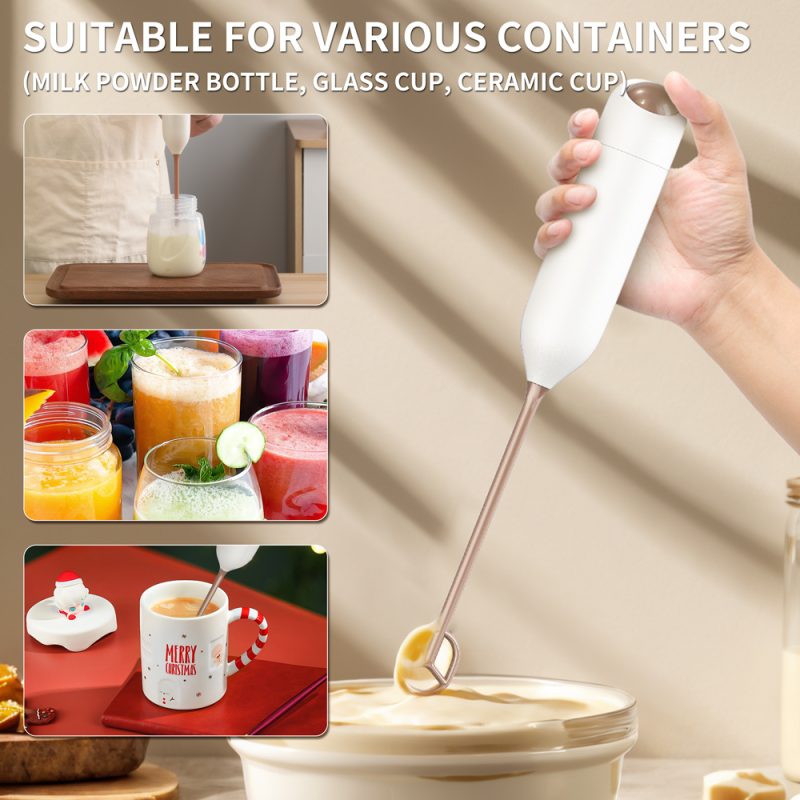 KJBQ-21J KLT Alkaline Battery Electric Milk Frother Food Automatic Milk Forther Coffee Foamer Mixer Mixer Coffee Kitchen with Base - Image 8