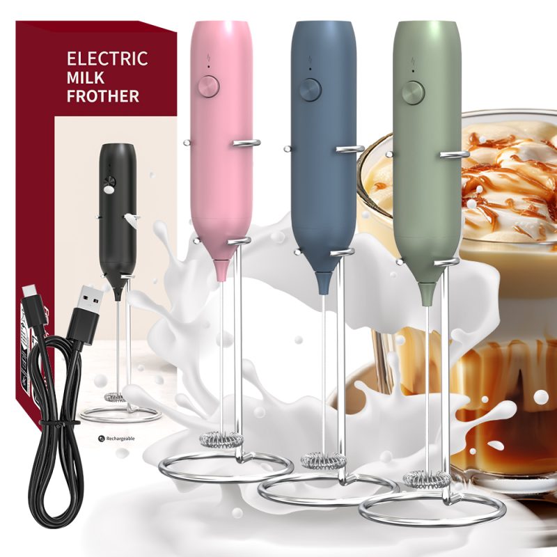 Milk Foamer KJBQ-7-BS with Base KLT Rechargeable Electric Milk Frother Automatic Milk Forther Coffee Foamer Mixer Coffee Kitchen - Image 2