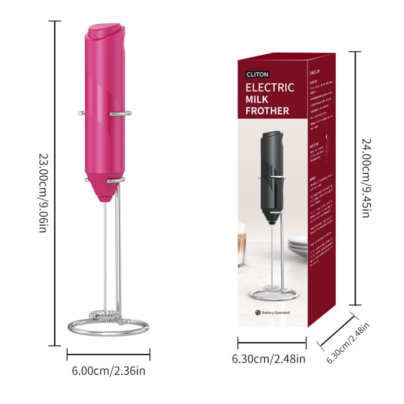 KJBQ-4-BS KLT Dark Knight Series Multiple Colors Alkaline Battery Electric Milk Frother Automatic Milk Forther Coffee Foamer Mixer Coffee Kitchen with Base - Image 2