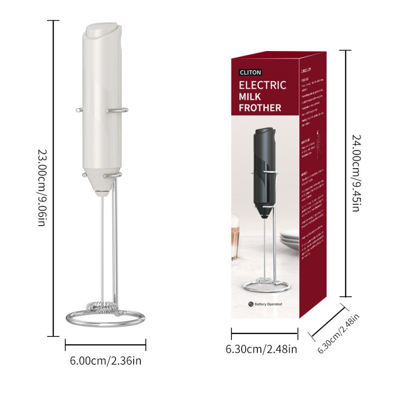 KJBQ-4-BS KLT Dark Knight Series Multiple Colors Alkaline Battery Electric Milk Frother Automatic Milk Forther Coffee Foamer Mixer Coffee Kitchen with Base - Image 5