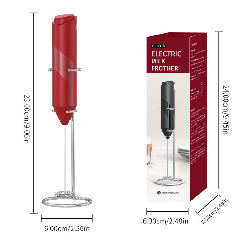 KJBQ-4-BS KLT Dark Knight Series Multiple Colors Alkaline Battery Electric Milk Frother Automatic Milk Forther Coffee Foamer Mixer Coffee Kitchen with Base - Image 12