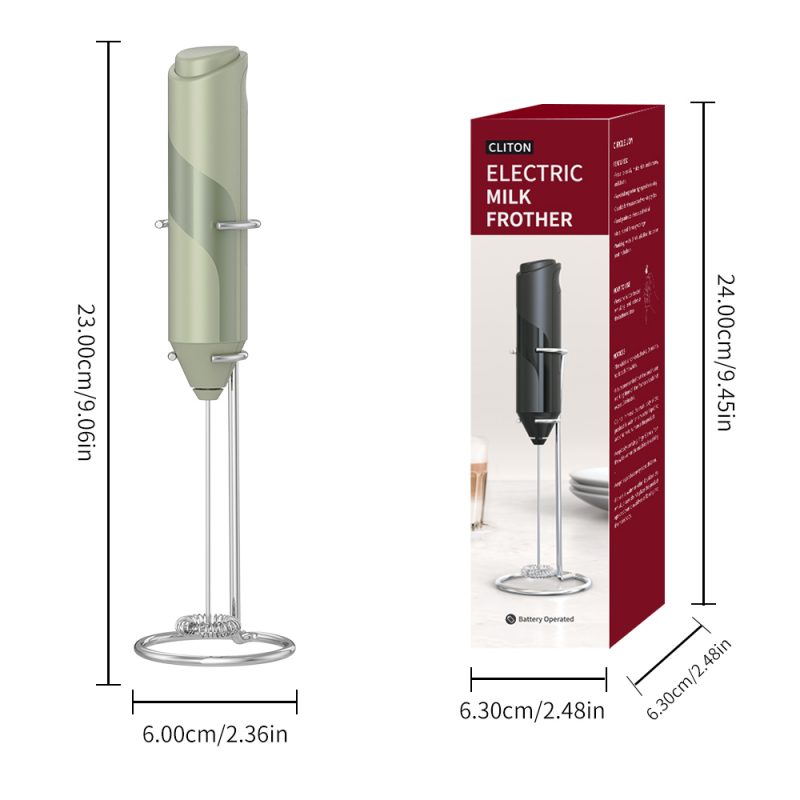 KJBQ-4-BS KLT Dark Knight Series Multiple Colors Alkaline Battery Electric Milk Frother Automatic Milk Forther Coffee Foamer Mixer Coffee Kitchen with Base - Image 16