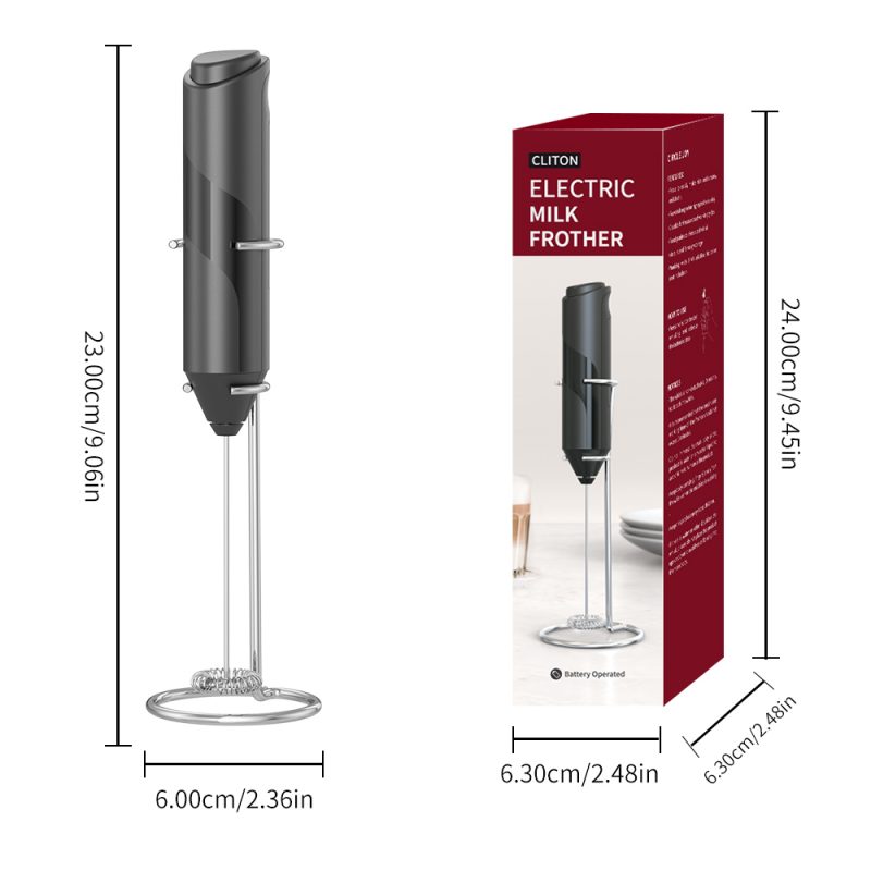 KJBQ-4-BS KLT Dark Knight Series Multiple Colors Alkaline Battery Electric Milk Frother Automatic Milk Forther Coffee Foamer Mixer Coffee Kitchen with Base - Image 10