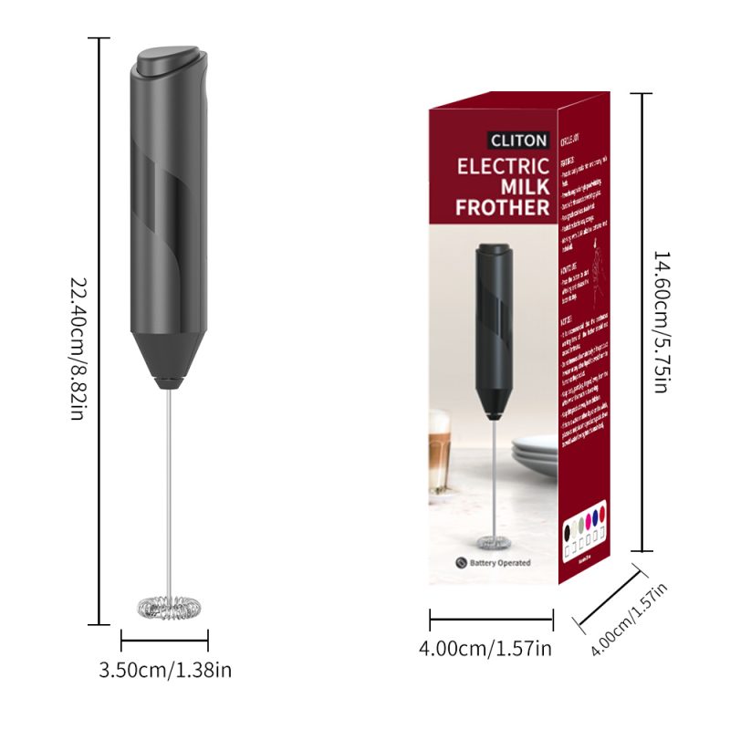 KJBQ-4 KLT Dark Knight Series Alkaline Battery Electric Milk Frother Automatic Milk Forther Coffee Foamer Mixer  Coffee Kitchen - Image 11