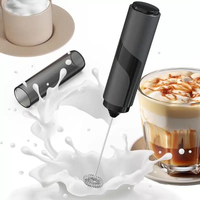 2025 AA Batteries Milk Frother KJBQ-64 with Storage Sleeve Electric Milk Frother Automatic Handheld Milk Frother Coffee Foamer Mixer Coffee Kitchen - Image 8