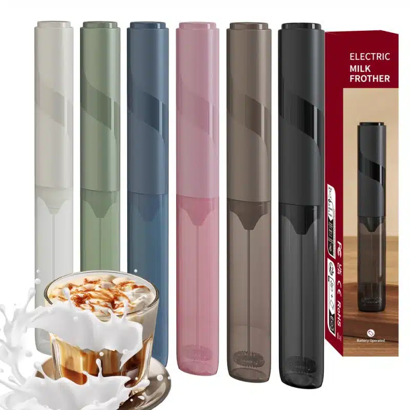 2025 AA Batteries Milk Frother KJBQ-64 with Storage Sleeve Electric Milk Frother Automatic Handheld Milk Frother Coffee Foamer Mixer Coffee Kitchen - Image 2