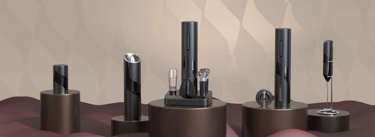 Kelitong electric wine opener, pepper grinder, and milk frother side-by-side