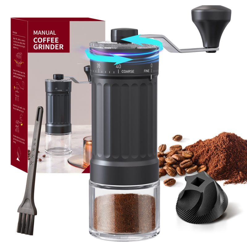 KMDJ-HC KLT New Arrival Manual Coffee Grinder Coffee Grinder Ceramic Burr Version with External Coarseness Adjustment RingSmart Coffee Maker For Household