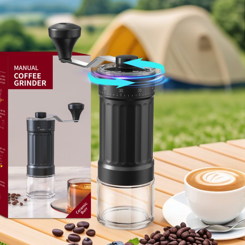 KMDJ-HC KLT New Arrival Manual Coffee Grinder Coffee Grinder Ceramic Burr Version with External Coarseness Adjustment RingSmart Coffee Maker For Household - Image 6