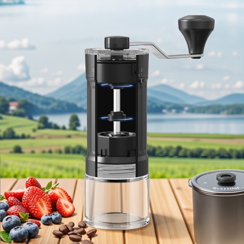 KMDJ-HC KLT New Arrival Manual Coffee Grinder Coffee Grinder Ceramic Burr Version with External Coarseness Adjustment RingSmart Coffee Maker For Household - Image 11
