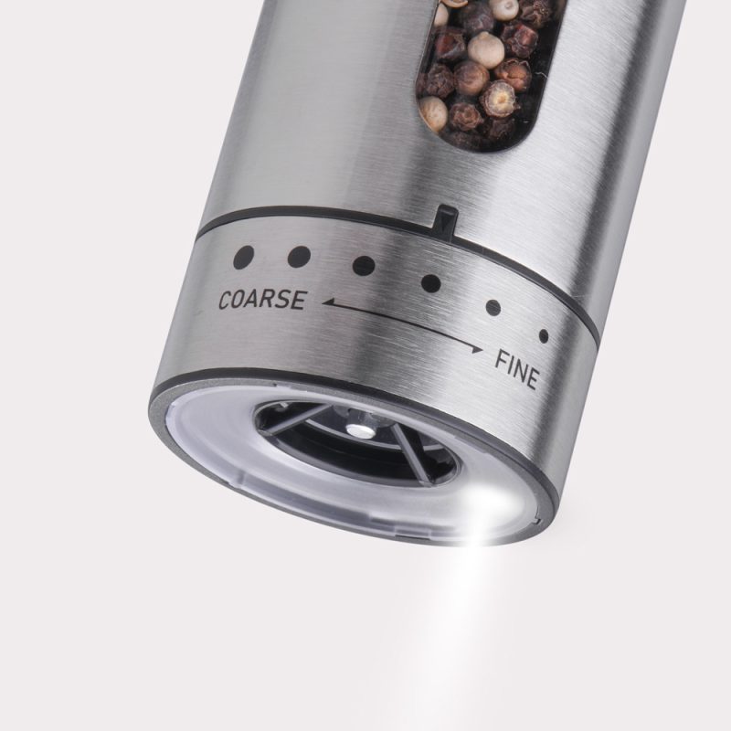 KYMQ-75A KLT New Arrival Rechargeable Stainless Steel Electric Gravity Sensing Pepper And Salt Grinder Mill with External Coarseness Adjustable Ring - Image 8