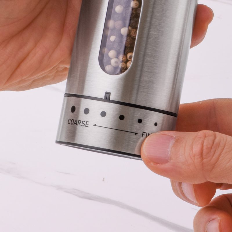 KYMQ-75A KLT New Arrival Rechargeable Stainless Steel Electric Gravity Sensing Pepper And Salt Grinder Mill with External Coarseness Adjustable Ring - Image 11