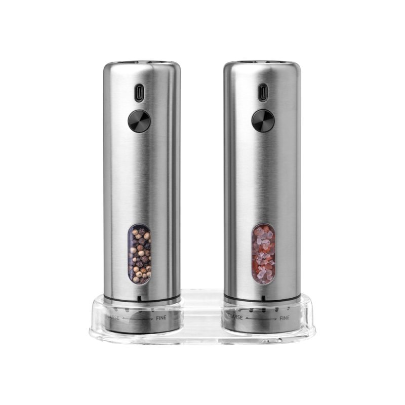 KYMQ-75A-BS KLT New Arrival Rechargeable Stainless Steel Electric Gravity Sensing Pepper And Salt Grinder Mill with External Coarseness Adjustable Ring - Image 4