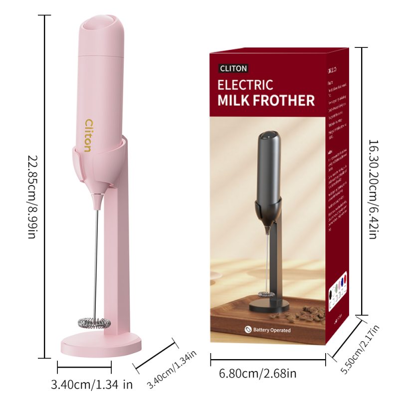 KJBQ-21-BSA7 KLT Alkaline Batteries Electric Milk Frother Automatic Milk Forther Coffee Foamer Mixer Coffee Kitchen with an Innovative Stand - Image 6
