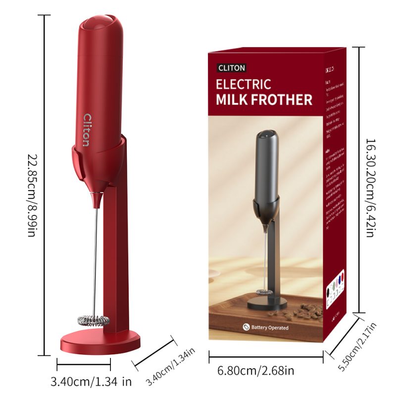 KJBQ-21-BSA7 KLT Alkaline Batteries Electric Milk Frother Automatic Milk Forther Coffee Foamer Mixer Coffee Kitchen with an Innovative Stand - Image 18