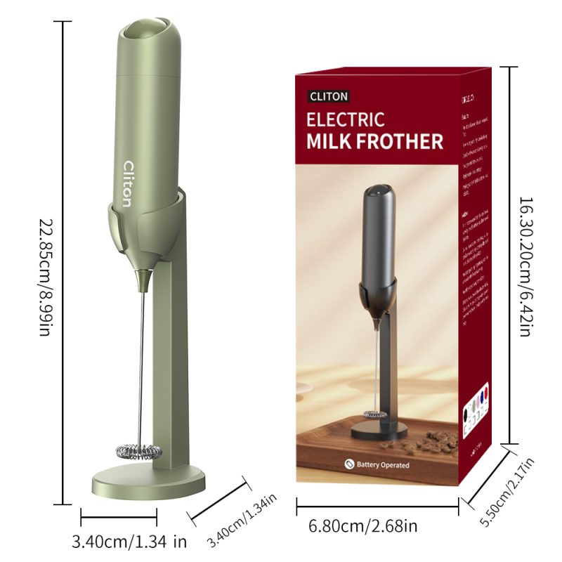 KJBQ-21-BSA7 KLT Alkaline Batteries Electric Milk Frother Automatic Milk Forther Coffee Foamer Mixer Coffee Kitchen with an Innovative Stand - Image 23