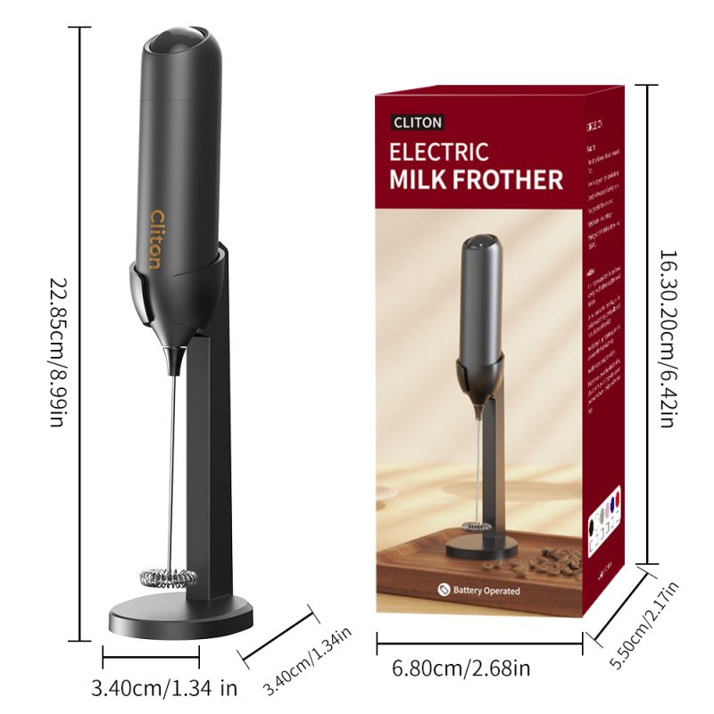 KJBQ-21-BSA7 KLT Alkaline Batteries Electric Milk Frother Automatic Milk Forther Coffee Foamer Mixer Coffee Kitchen with an Innovative Stand - Image 13