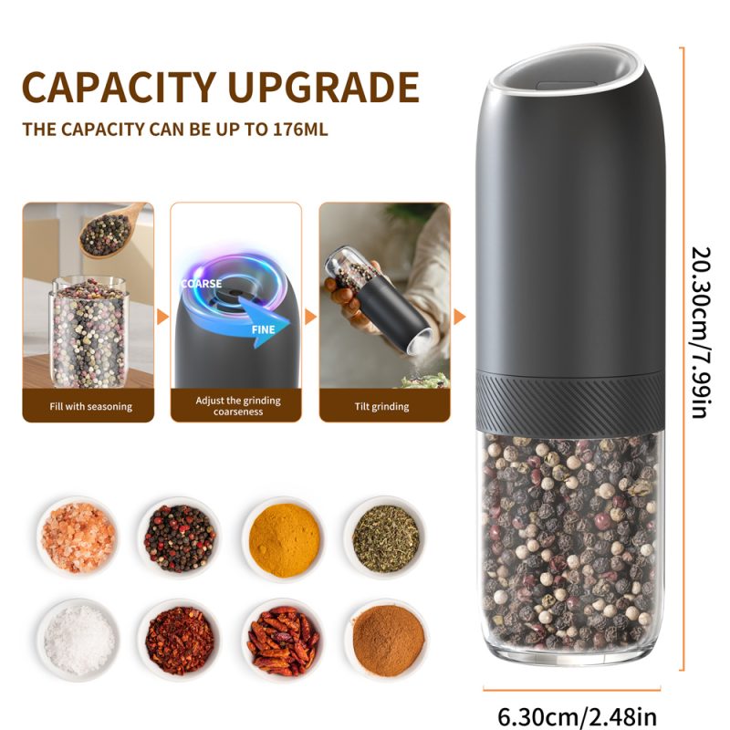 KYMQ-61B KLT New Arrival Alkaline Battery Gravity Sensing Pepper And Salt Grinder Mill - Image 12