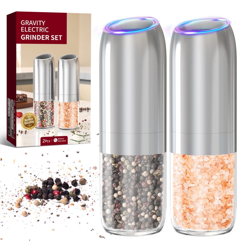 KYMQ-63B KLT New Arrival Alkaline Battery Gravity Sensing Pepper And Salt Grinder Mill Stainless Steel Casing - Image 3