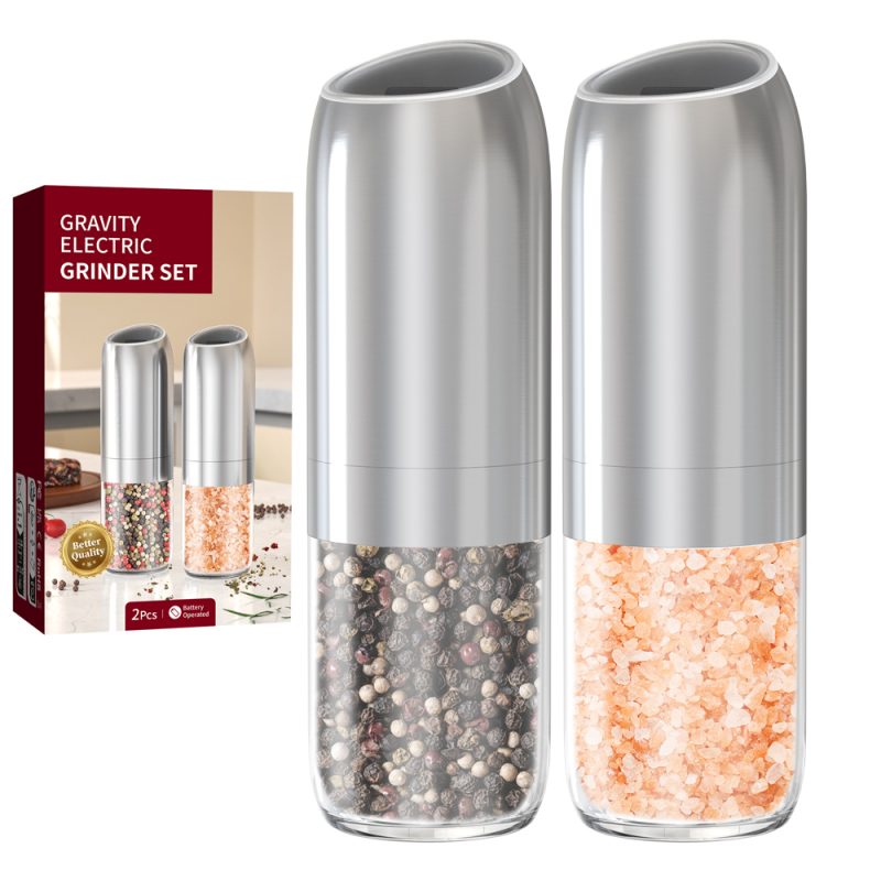 KYMQ-63B KLT New Arrival Alkaline Battery Gravity Sensing Pepper And Salt Grinder Mill Stainless Steel Casing - Image 7