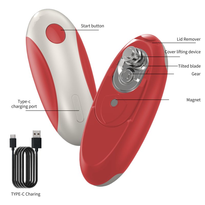 KGQ-5A KLT New Arrival Rechargeable Electric Can Opener Red - Image 11
