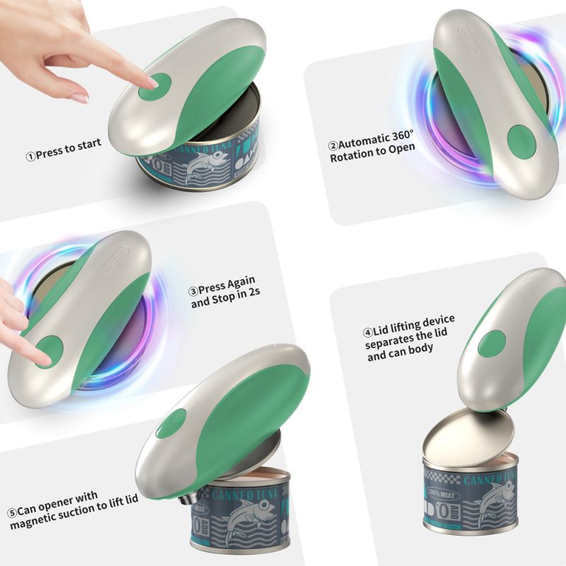 KGQ-5A KLT New Arrival Rechargeable Electric Can Opener Green - Image 10