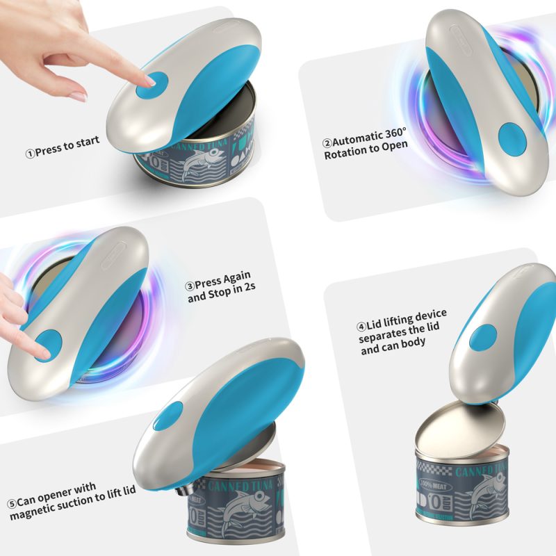 KGQ-5A KLT New Arrival Rechargeable Electric Can Opener Blue - Image 10