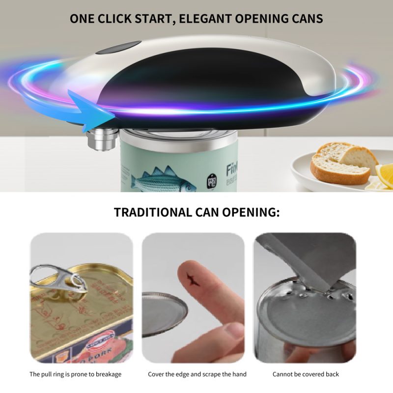 KELITONG (KLT) - China Factory, Professional B2B Supplier and OEM Manufacturer KGQ-5A KLT New Arrival Rechargeable Electric Can Opener White - Image 8
