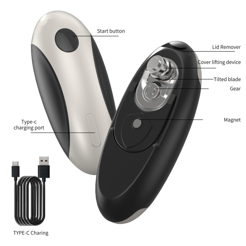 KELITONG (KLT) - China Factory, Professional B2B Supplier and OEM Manufacturer KGQ-5A KLT New Arrival Rechargeable Electric Can Opener White - Image 3