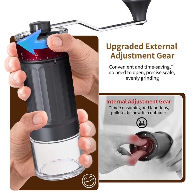 KMDJ-HC KLT New Arrival Manual Coffee Grinder Coffee Grinder Ceramic Burr Version with External Coarseness Adjustment RingSmart Coffee Maker For Household - Image 2