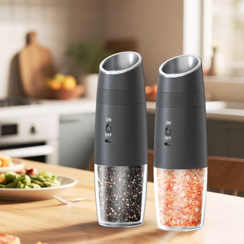 DGS-KYMQ-48A KLT New Arrival 2 pcs Rechargeable Gravity Sensing Electric Gravity Sensing Pepper And Salt Grinder Mill with External Coarseness Adjustable Ring - Image 8