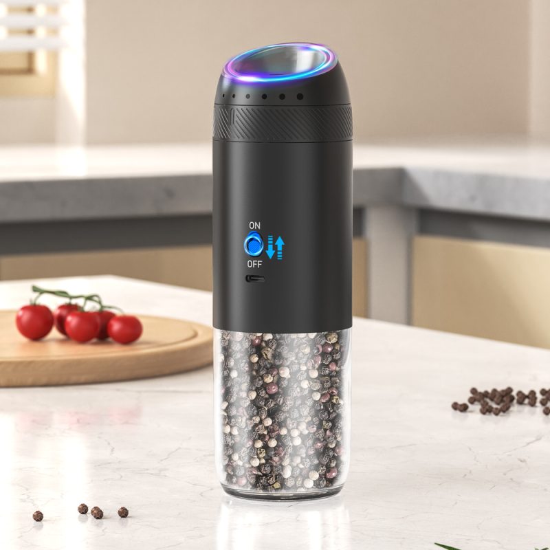 KYMQ-71A KLT New Arrival Rechargeable Electric Gravity Sensing Pepper And Salt Grinder Mill with External Coarseness Adjustable Ring - Image 10