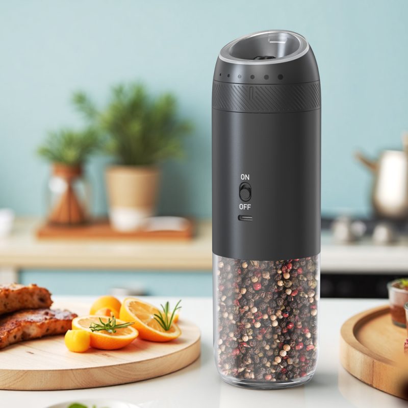 KYMQ-71A KLT New Arrival Rechargeable Electric Gravity Sensing Pepper And Salt Grinder Mill with External Coarseness Adjustable Ring - Image 11