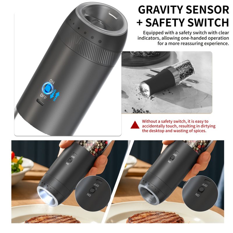 DGS-KYMQ-71A KLT New Arrival Gravity Sensing Rechargeable Electric Salt And Pepper Grinder - Image 3