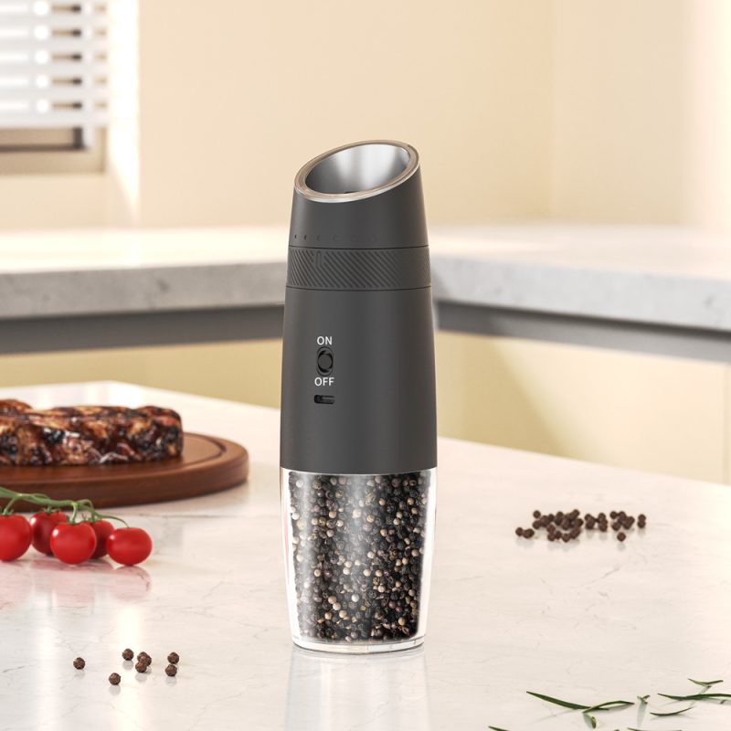 KYMQ-48A KLT New Arrival Rechargeable Gravity Sensing Electric Gravity Sensing Pepper And Salt Grinder Mill with External Coarseness Adjustable Ring - Image 6