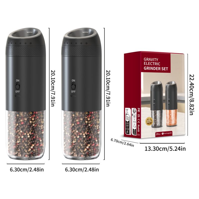 DGS-KYMQ-71A KLT New Arrival Gravity Sensing Rechargeable Electric Salt And Pepper Grinder - Image 5