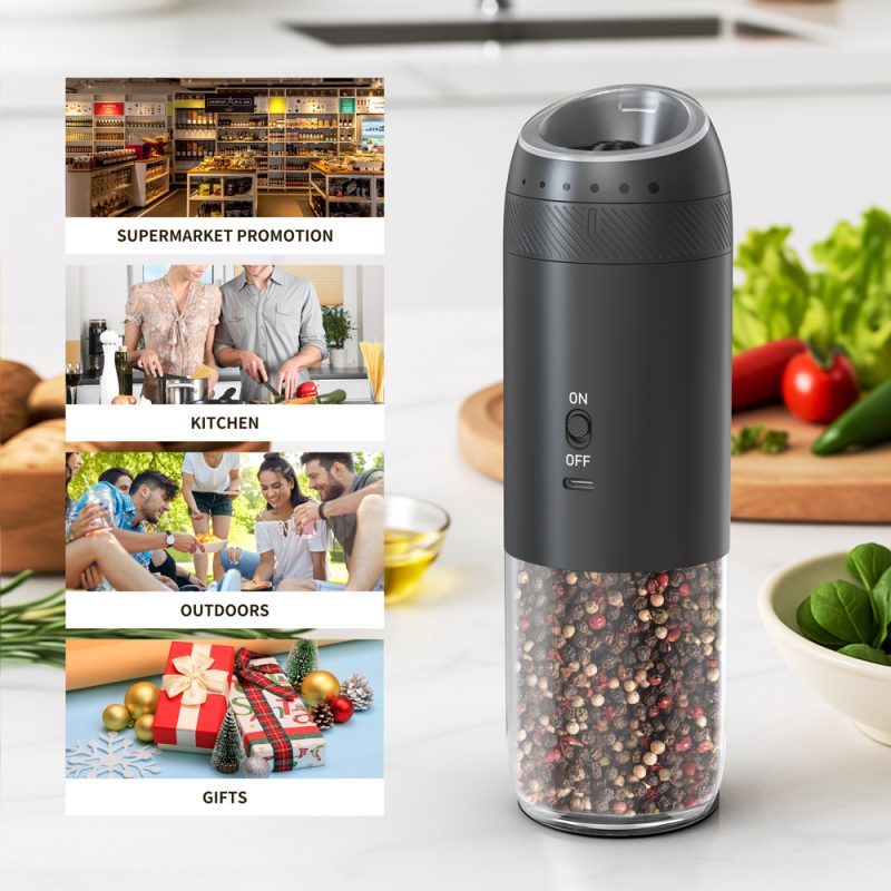 KYMQ-71A KLT New Arrival Rechargeable Electric Gravity Sensing Pepper And Salt Grinder Mill with External Coarseness Adjustable Ring - Image 7