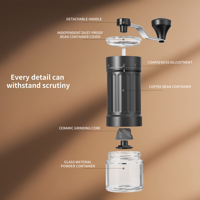 KMDJ-HC KLT New Arrival Manual Coffee Grinder Coffee Grinder Ceramic Burr Version with External Coarseness Adjustment RingSmart Coffee Maker For Household - Image 19