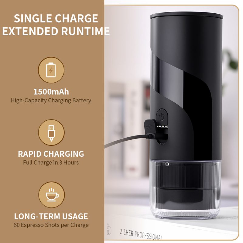 Portable Espresso Coffee Maker KFJ-1S-S1201C1 Rechargeable Electric Portable Espresso Machine Source Factory KELITONG - Image 7