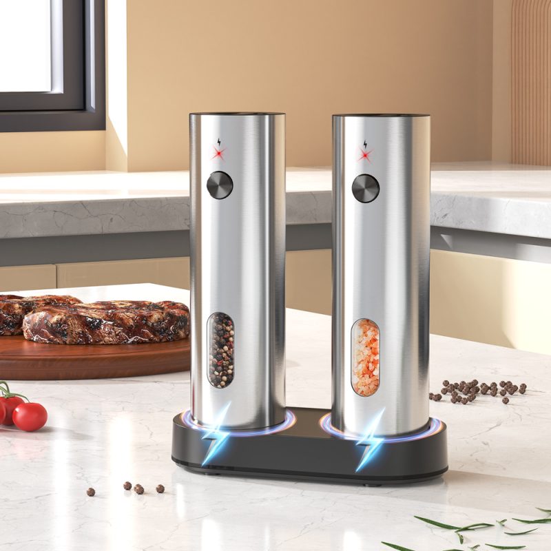 KYMQ-67C 2025 Rechargeable Salt And Pepper Grinder Set Adjustable Stainless Steel Salt And Pepper Mill - Image 7
