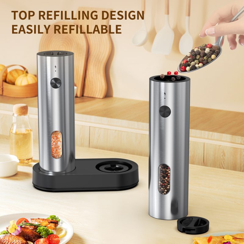 KYMQ-67C 2025 Rechargeable Salt And Pepper Grinder Set Adjustable Stainless Steel Salt And Pepper Mill - Image 18