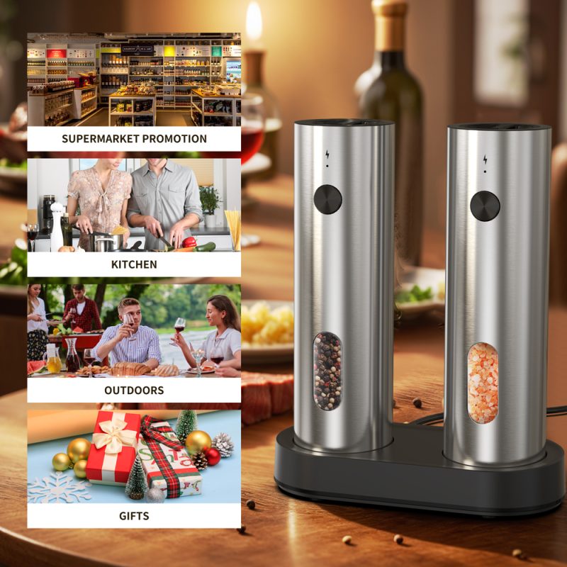 KYMQ-67C 2025 Rechargeable Salt And Pepper Grinder Set Adjustable Stainless Steel Salt And Pepper Mill - Image 14