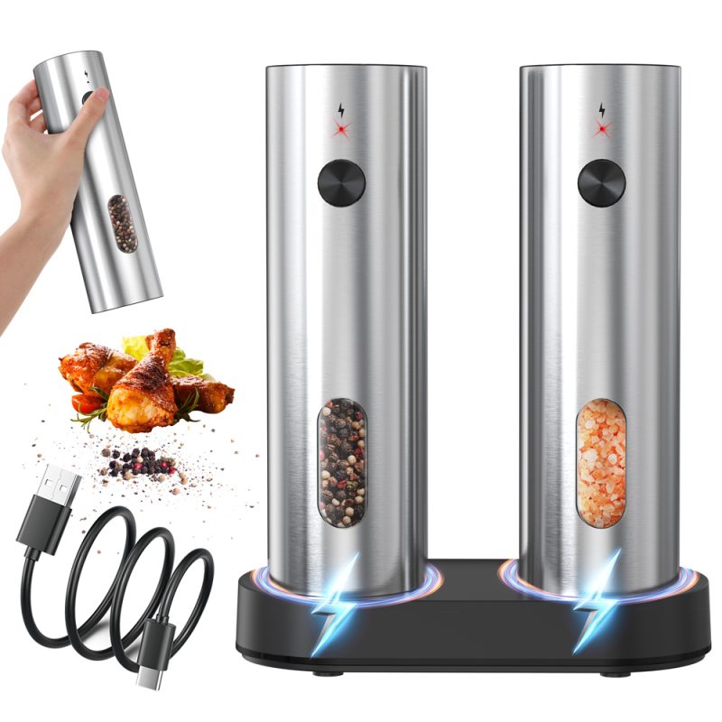 KYMQ-67C 2025 Rechargeable Salt And Pepper Grinder Set Adjustable Stainless Steel Salt And Pepper Mill - Image 15