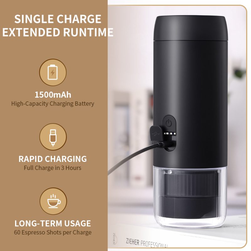 Portable Espresso Maker Electric for Travel Mini Coffee Machine KFJ-2S-S1201C1 Rechargeable Electric Coffee Maker Source Factory KELITONG - Image 6