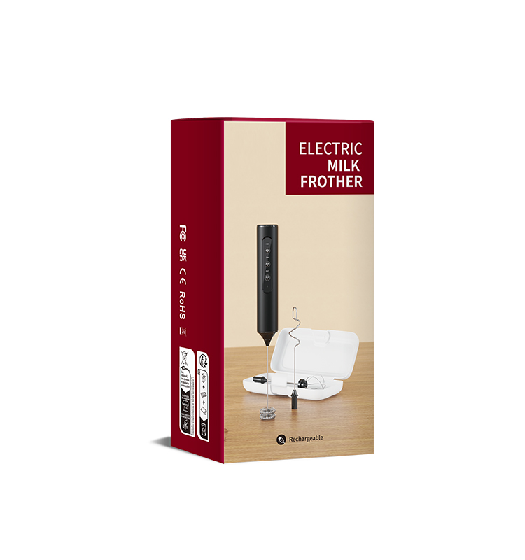 2025 Milk Frother New Arrival KJBQ-23X-BOX Portable Version Rechargeable Electric Milk Frother with Storage Base Automatic Handheld Milk Frother Coffee Foamer Mixer Coffee 3 Gears of Speed Control - Image 8