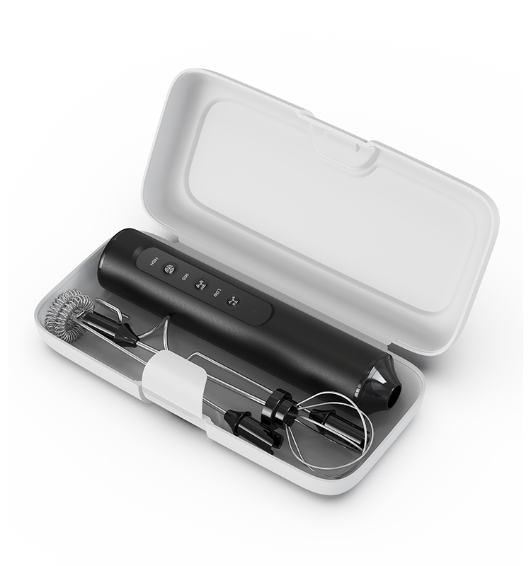 2025 Milk Frother New Arrival KJBQ-23X-BOX Portable Version Rechargeable Electric Milk Frother with Storage Base Automatic Handheld Milk Frother Coffee Foamer Mixer Coffee 3 Gears of Speed Control - Image 7